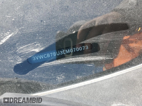 2020 Volkswagen Jetta S with VIN 3VWCB7BU3LM070073, listed as a Copart auction lot 58716525 with Not provided miles and Salvage title. Bid and sale history available at DreamBid. Image 12.