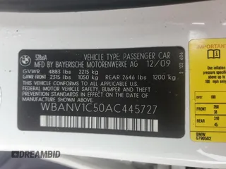 2010 BMW 5 Series 528i xDrive with VIN WBANV1C50AC445727, listed as a Copart auction lot 86628664 with 204,199 mi miles and Salvage Title. Bid and sale history available at carsss.com. Image 13.