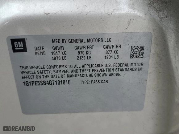2016 Chevrolet Cruze Limited LT with VIN 1G1PE5SB4G7101810, listed as a Copart auction lot 87189354 with 128,332 mi miles and Salvage Title. Bid and sale history available at carsss.com. Image 12.