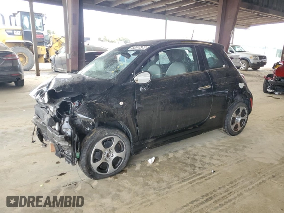 2015 FIAT 500e with VIN 3C3CFFGE9FT672669, listed as a Copart auction lot 52047345 with Not provided miles and Salvage title. Bid and sale history available at DreamBid. Image 1.