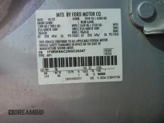 2022 Ford Explorer с VIN 1FM5K8AC2NGC26347, выставлен на аукционе Copart как лот 49876905 с пробегом 26 297 миль миль и Списание • Salvage title. История ставок и продаж доступна на DreamBid. Изображение 13.