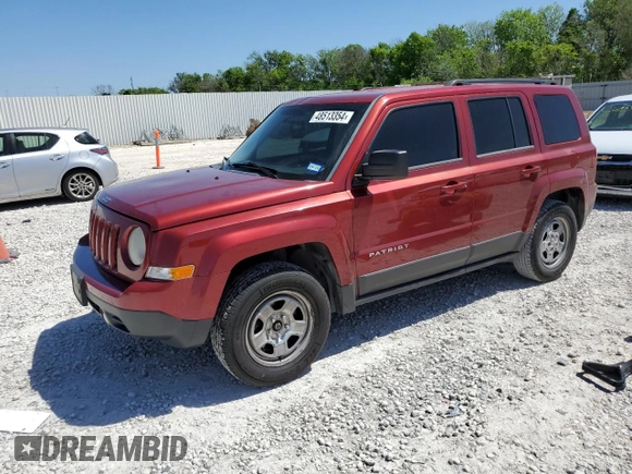 2013 Jeep Patriot Sport with VIN 1C4NJPBA7DD245801, listed as a Copart auction lot 48513354 with 170,972 mi miles and Clean Title. Bid and sale history available at carsss.com. Image 1.