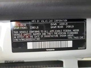 2009 Volvo S40 2.4L with VIN YV1MS390692447380, listed as a Copart auction lot 47226095 with 68,439 mi miles and Salvage Title. Bid and sale history available at carsss.com. Image 13.