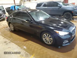2015 Infiniti Q50 Premium with VIN JN1BV7AP6FM350140, listed as a Copart auction lot 56067465 with 125,241 mi miles and Salvage title. Bid and sale history available at DreamBid. Image 4.