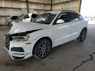 2018 Audi Q3 Premium Plus z VIN WA1JCCFS3JR011233, wystawiony jako Copart lot #46549965 z przebiegiem 112 100 mil mil oraz Szkoda całkowita • Salvage title. Historia ofert i sprzedaży dostępna na DreamBid. Obrazek 1.