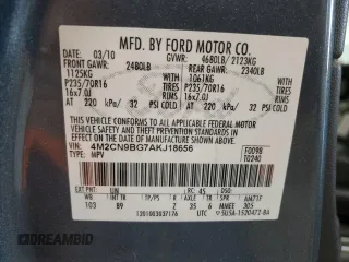 2010 Mercury Mariner z VIN 4M2CN9BG7AKJ18656, wystawiony jako Copart lot #48146255 z przebiegiem 99 094 mil mil oraz Szkoda całkowita • Salvage title. Historia ofert i sprzedaży dostępna na DreamBid. Obrazek 14.