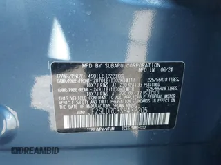 2025 Subaru Forester Limited with VIN JF2SLDRC3SH432205, listed as a IAAI auction lot 41308973 with 327 mi miles. Bid and sale history available at carsss.com. Image 9.