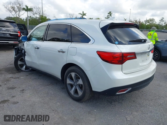 2016 Acura MDX with VIN 5FRYD3H24GB004738, listed as a IAAI auction lot 41571742 with 50,007 mi miles. Bid and sale history available at carsss.com. Image 3.