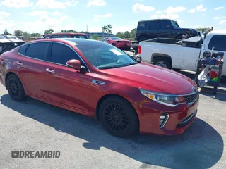 2018 Kia Optima LX with VIN 5XXGT4L35JG230054, listed as a IAAI auction lot 41894651 with 104,492 mi miles. Bid and sale history available at carsss.com. Image 1.