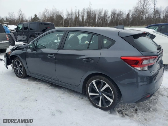 2022 Subaru Impreza Sport with VIN 4S3GTAM61N3701789, listed as a Copart auction lot 43802055 with 26,982 mi miles and Salvage Title. Bid and sale history available at carsss.com. Image 2.