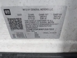 2023 Chevrolet Traverse LT Cloth with VIN 1GNEVGKWXPJ167222, listed as a IAAI auction lot 41477255 with 38,378 mi miles. Bid and sale history available at carsss.com. Image 9.