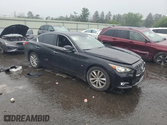 2014 Infiniti Q50 Premium with VIN JN1BV7AR9EM707892, listed as a Copart auction lot 63298055 with 144,391 mi miles and Salvage title. Bid and sale history available at DreamBid. Image 4.