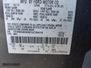 2014 Ford Explorer XLT with VIN 1FM5K8D85EGC39018, listed as a Copart auction lot 86183174 with 187,922 mi miles and Salvage Title. Bid and sale history available at carsss.com. Image 15.