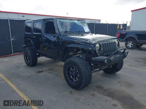 2014 Jeep Wrangler Unlimited Rubicon with VIN 1C4BJWFG0EL116026, listed as a IAAI auction lot 41729074 with 154,597 mi miles. Bid and sale history available at carsss.com. Image 1.