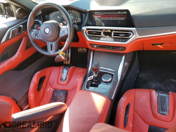 2023 BMW M4 Competition xDrive with VIN WBS43AZ06PCM15004, listed as a Copart auction lot 43222884 with 18,658 mi miles. Bid and sale history available at carsss.com. Image 8.