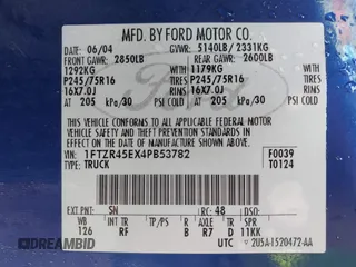 2004 Ford Ranger XL Fleet с VIN 1FTZR45EX4PB53782, выставлен на аукционе IAAI как лот 42189446 с пробегом 127 177 миль миль и . История ставок и продаж доступна на DreamBid. Изображение 9.