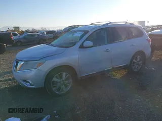 2014 Nissan Pathfinder Platinum with VIN 5N1AR2MM9EC676855, listed as a IAAI auction lot 41450200 with 142,322 mi miles and . Bid and sale history available at DreamBid. Image 2.