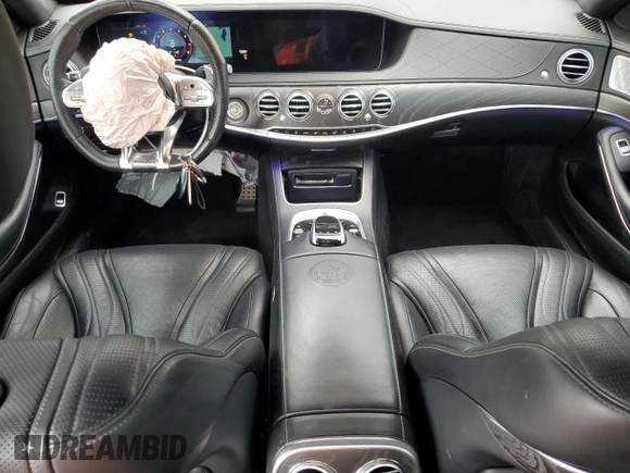 2018 Mercedes-Benz S 63 AMG with VIN WDDUG8JB8JA376474, listed as a Copart auction lot 55487394 with 57,490 mi miles and Salvage Title. Bid and sale history available at DreamBid. Image 8.