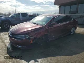 2015 Chrysler 200 Limited with VIN 1C3CCCAB1FN592773, listed as a Copart auction lot 47733045 with 146,586 mi miles and Salvage title. Bid and sale history available at DreamBid. Image 1.