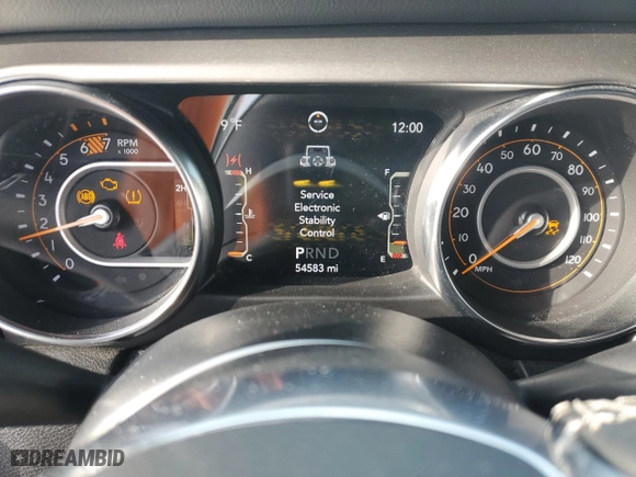 2020 Jeep Wrangler Unlimited Sahara with VIN 1C4HJXEN4LW224564, listed as a Copart auction lot 88884175 with 54,583 mi miles and Salvage Title. Bid and sale history available at carsss.com. Image 9.
