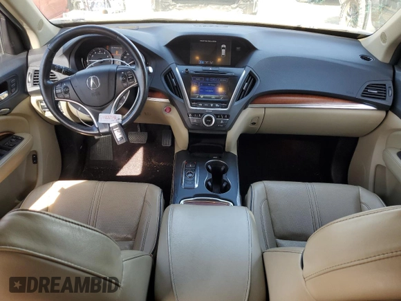 2017 Acura MDX w/Advance Pkg with VIN 5FRYD4H89HB015021, listed as a Copart auction lot 88557355 with 124,771 mi miles and Salvage Title. Bid and sale history available at carsss.com. Image 8.