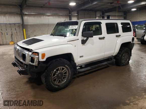 2007 Hummer H3 SUV with VIN 5GTDN13E078156947, listed as a Copart auction lot 53862914 with 166,532 mi miles and Salvage Title. Bid and sale history available at carsss.com. Image 1.