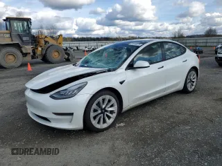 2021 Tesla Model 3 Standard Range Plus with VIN 5YJ3E1EA0MF861546, listed as a Copart auction lot 51014875 with 43,011 mi miles and Salvage Title. Bid and sale history available at DreamBid. Image 1.