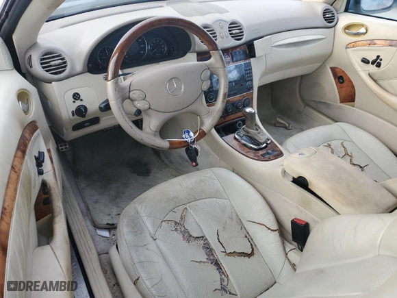 2005 Mercedes-Benz CLK-Class 3.2L with VIN WDBTK65G05T044861, listed as a Copart auction lot 75247954 with 0 mi miles and Salvage Title. Bid and sale history available at carsss.com. Image 8.