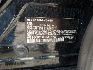 2015 BMW M6 z VIN WBS6C9C50FD467894, wystawiony jako Copart lot #70394234 z przebiegiem 72 625 mil mil oraz Szkoda całkowita • Salvage title. Historia ofert i sprzedaży dostępna na DreamBid. Obrazek 13.