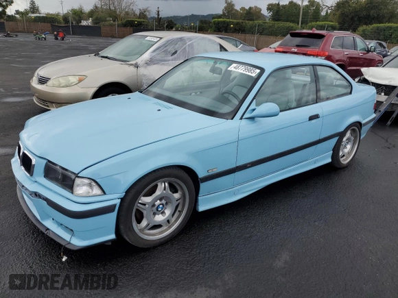 1998 BMW 3 Series M3 with VIN WBSBG9337WEY79709, listed as a Copart auction lot 48779985 with 75,010 mi miles and Salvage Title. Bid and sale history available at carsss.com. Image 1.