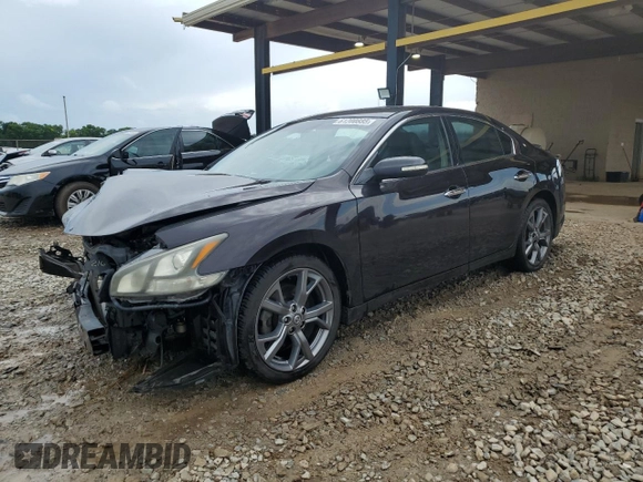 2014 Nissan Maxima S with VIN 1N4AA5AP4EC474099, listed as a Copart auction lot 61200885 with 94,977 mi miles and Salvage title. Bid and sale history available at DreamBid. Image 1.