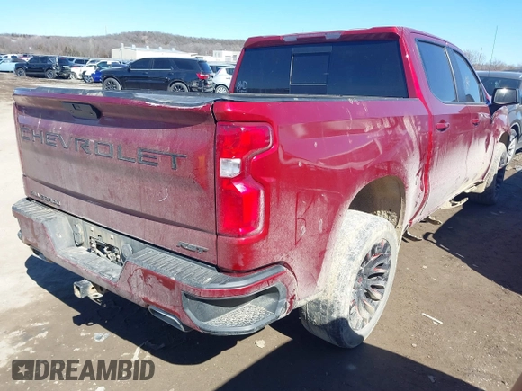 2021 Chevrolet Silverado 1500 RST with VIN 1GCUYEETXMZ357052, listed as a IAAI auction lot 41575373 with 100,022 mi miles. Bid and sale history available at carsss.com. Image 4.