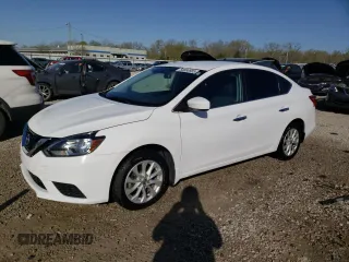 2018 Nissan Sentra SV with VIN 3N1AB7AP0JL619644, listed as a Copart auction lot 53088985 with 90,455 mi miles and Salvage Title. Bid and sale history available at carsss.com. Image 1.