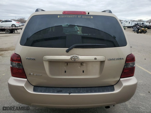 2004 Toyota Highlander with VIN JTEEP21AX40037479, listed as a Copart auction lot 50090735 with 186,707 mi miles and Salvage Title. Bid and sale history available at carsss.com. Image 6.