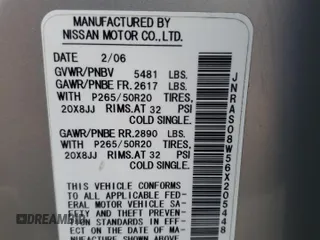 2006 Infiniti FX35 with VIN JNRAS08W56X205448, listed as a Copart auction lot 55105954 with 166,318 mi miles and Non Repairable. Bid and sale history available at carsss.com. Image 13.