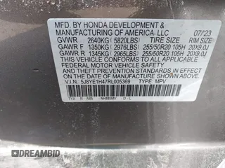 2024 Acura MDX w/Technology Package with VIN 5J8YE1H47RL005369, listed as a IAAI auction lot 41982915 with 17,307 mi miles. Bid and sale history available at carsss.com. Image 9.