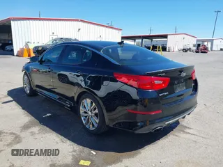2015 Kia Optima SX Turbo with VIN 5XXGR4A62FG419859, listed as a IAAI auction lot 41805481 with 166,602 mi miles. Bid and sale history available at carsss.com. Image 3.