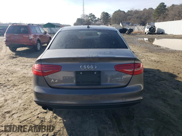 2014 Audi A4 Premium Plus with VIN WAUFFAFL8EN013053, listed as a Copart auction lot 86476864 with 0 mi miles and Salvage Title. Bid and sale history available at carsss.com. Image 6.