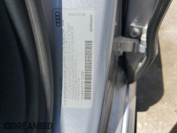 2016 Audi A6 Prestige with VIN WAUHGAFC1GN129672, listed as a Copart auction lot 58432025 with 62,484 mi miles and Salvage title. Bid and sale history available at DreamBid. Image 12.