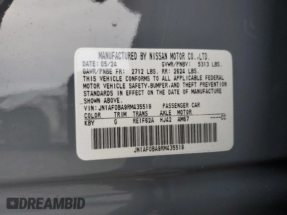 2024 Nissan ARIYA Engage z VIN JN1AF0BA9RM435519, wystawiony jako Copart lot #87258264 z przebiegiem 3 487 mil mil oraz Szkoda całkowita • Salvage title. Historia ofert i sprzedaży dostępna na DreamBid. Obrazek 16.