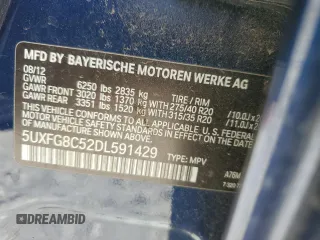 2013 BMW X6 xDrive50i with VIN 5UXFG8C52DL591429, listed as a Copart auction lot 84472534 with 164,899 mi miles and Salvage Title. Bid and sale history available at carsss.com. Image 12.
