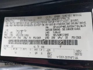 2016 Ford Fiesta SE with VIN 3FADP4EJ2GM150453, listed as a IAAI auction lot 42104235 with 124,423 mi miles and . Bid and sale history available at carsss.com. Image 9.