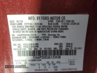 2018 Ford Taurus SEL with VIN 1FAHP2E83JG123458, listed as a Copart auction lot 52345805 with 67,248 mi miles and Salvage Title. Bid and sale history available at carsss.com. Image 12.