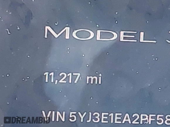 2023 Tesla Model 3 with VIN 5YJ3E1EA2PF588467, listed as a IAAI auction lot 42254921 with 11,217 mi miles and . Bid and sale history available at DreamBid. Image 16.