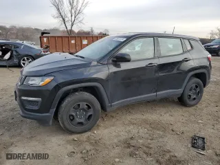 2018 Jeep Compass Sport with VIN 3C4NJDAB7JT480746, listed as a Copart auction lot 83001074 with 66,916 mi miles and Salvage Title. Bid and sale history available at carsss.com. Image 1.