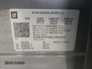 2020 Chevrolet Traverse LT Cloth with VIN 1GNERGKW0LJ316302, listed as a Copart auction lot 44397075 with 72,495 mi miles and Salvage Title. Bid and sale history available at carsss.com. Image 15.