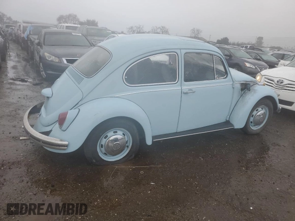 1969 Volkswagen Beetle with VIN 119416435, listed as a Copart auction lot 45422265 with 62,550 mi miles and Salvage Title. Bid and sale history available at DreamBid. Image 3.
