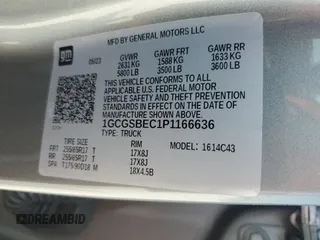 2023 Chevrolet Colorado 2WD Work Truck с VIN 1GCGSBEC1P1166636, выставлен на аукционе Copart как лот 59966055 с пробегом 45 390 миль миль и Чистый • Clean title. История ставок и продаж доступна на DreamBid. Изображение 12.