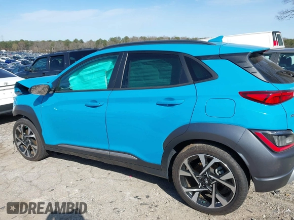 2023 Hyundai Kona Limited with VIN KM8K53A3XPU954113, listed as a IAAI auction lot 41744345 with 23,195 mi miles. Bid and sale history available at carsss.com. Image 13.