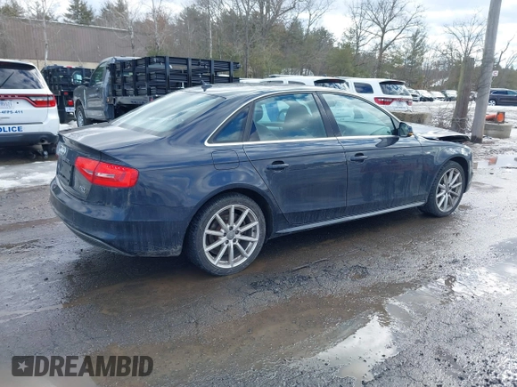 2014 Audi A4 Premium Plus with VIN WAUFFAFL7EN044343, listed as a IAAI auction lot 41636051 with 126,610 mi miles. Bid and sale history available at carsss.com. Image 4.